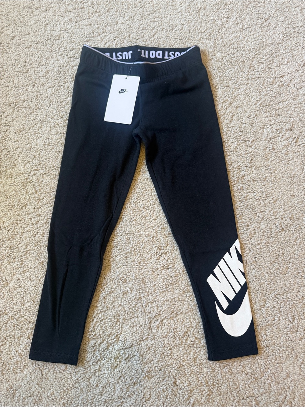 Nike Kids Girls Black Logo Leggings